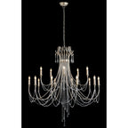 IL31847 Celine Pendant Chandelier 15 Light E14 Aged Silver/Clear Crystal