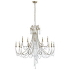IL31847 Celine Pendant Chandelier 15 Light E14 Aged Silver/Clear Crystal