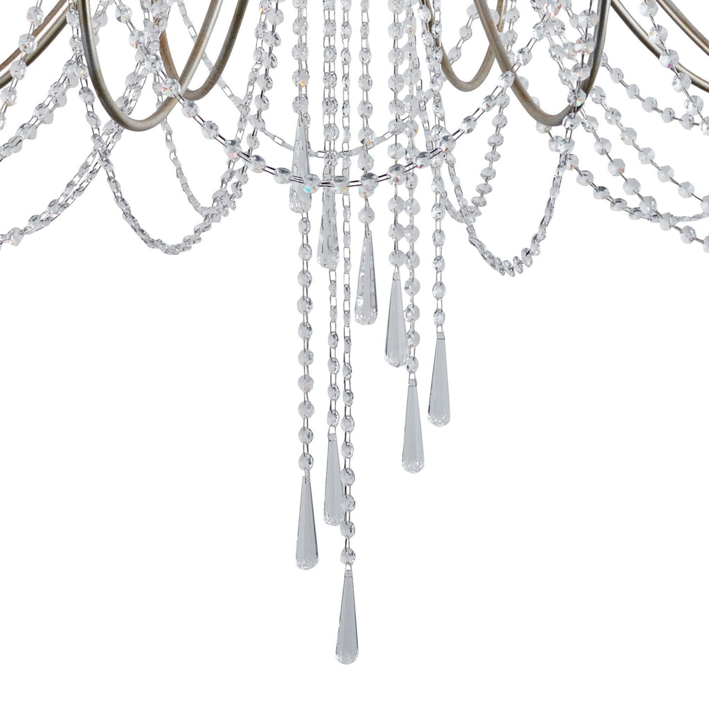 IL31847 Celine Pendant Chandelier 15 Light E14 Aged Silver/Clear Crystal