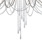 IL31847 Celine Pendant Chandelier 15 Light E14 Aged Silver/Clear Crystal