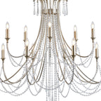 IL31847 Celine Pendant Chandelier 15 Light E14 Aged Silver/Clear Crystal