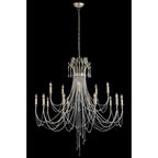 IL31847 Celine Pendant Chandelier 15 Light E14 Aged Silver/Clear Crystal