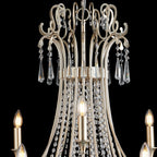 IL31847 Celine Pendant Chandelier 15 Light E14 Aged Silver/Clear Crystal