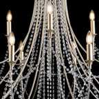 IL31847 Celine Pendant Chandelier 15 Light E14 Aged Silver/Clear Crystal