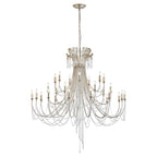 IL31848 Celine Pendant Chandelier 28 Light E14 Aged Silver/Clear Crystal