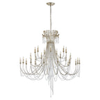 IL31848 Celine Pendant Chandelier 28 Light E14 Aged Silver/Clear Crystal