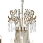 IL31848 Celine Pendant Chandelier 28 Light E14 Aged Silver/Clear Crystal