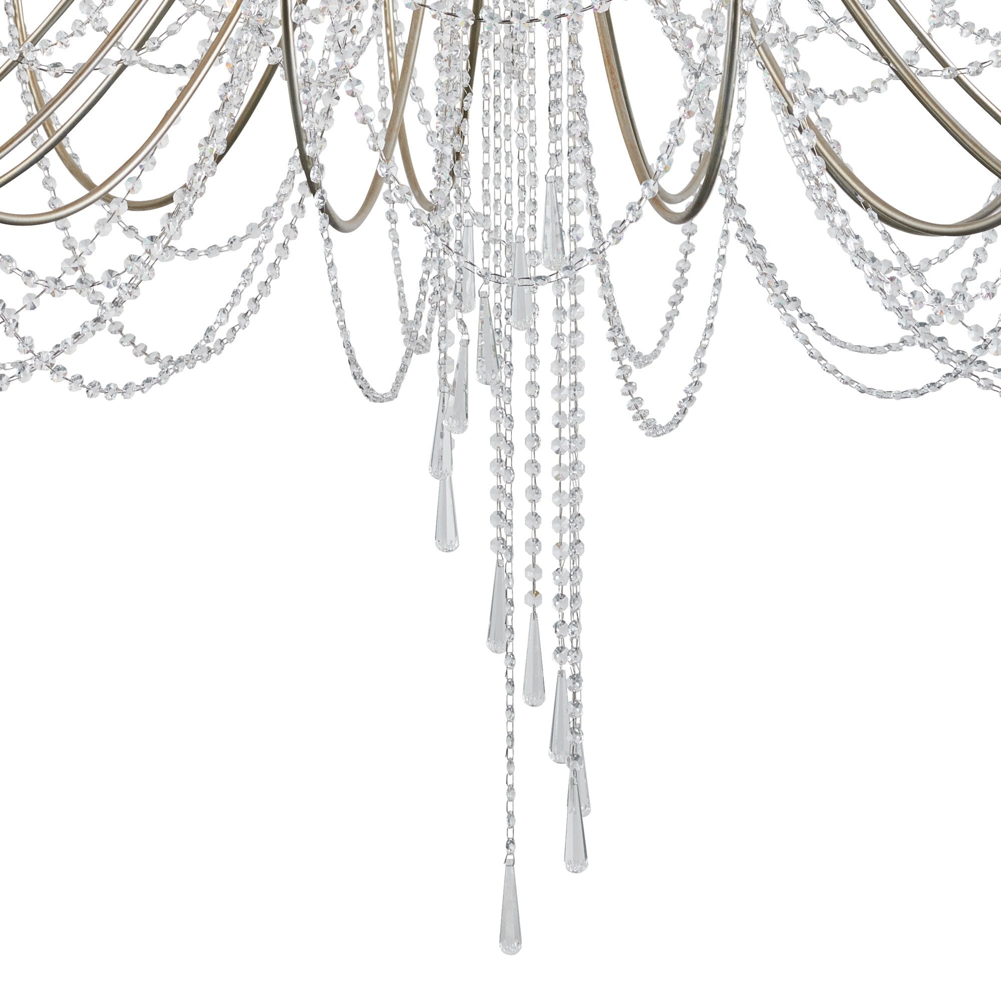 IL31848 Celine Pendant Chandelier 28 Light E14 Aged Silver/Clear Crystal