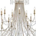 IL31848 Celine Pendant Chandelier 28 Light E14 Aged Silver/Clear Crystal