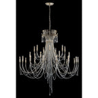 IL31848 Celine Pendant Chandelier 28 Light E14 Aged Silver/Clear Crystal