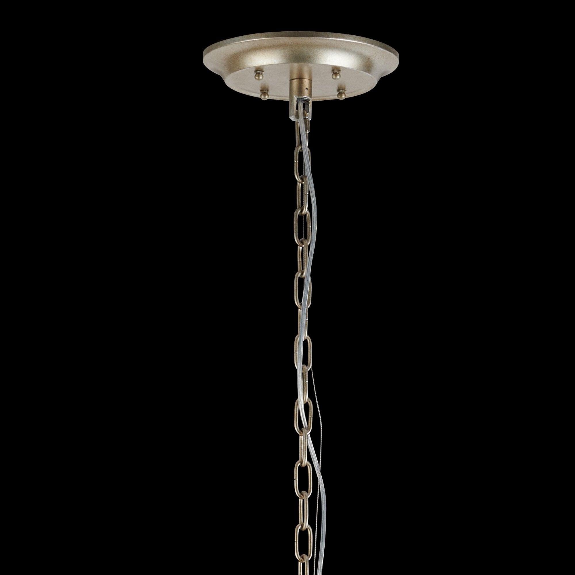 IL31848 Celine Pendant Chandelier 28 Light E14 Aged Silver/Clear Crystal