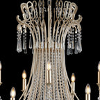 IL31848 Celine Pendant Chandelier 28 Light E14 Aged Silver/Clear Crystal