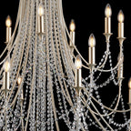 IL31848 Celine Pendant Chandelier 28 Light E14 Aged Silver/Clear Crystal