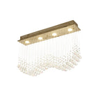 IL31381 Colorado Rectangular Pendant Line 4 Light GU10 French Gold/Crystal