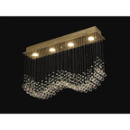 IL31381 Colorado Rectangular Pendant Line 4 Light GU10 French Gold/Crystal