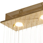 IL31381 Colorado Rectangular Pendant Line 4 Light GU10 French Gold/Crystal