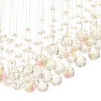 IL31381 Colorado Rectangular Pendant Line 4 Light GU10 French Gold/Crystal