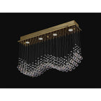 IL31381 Colorado Rectangular Pendant Line 4 Light GU10 French Gold/Crystal