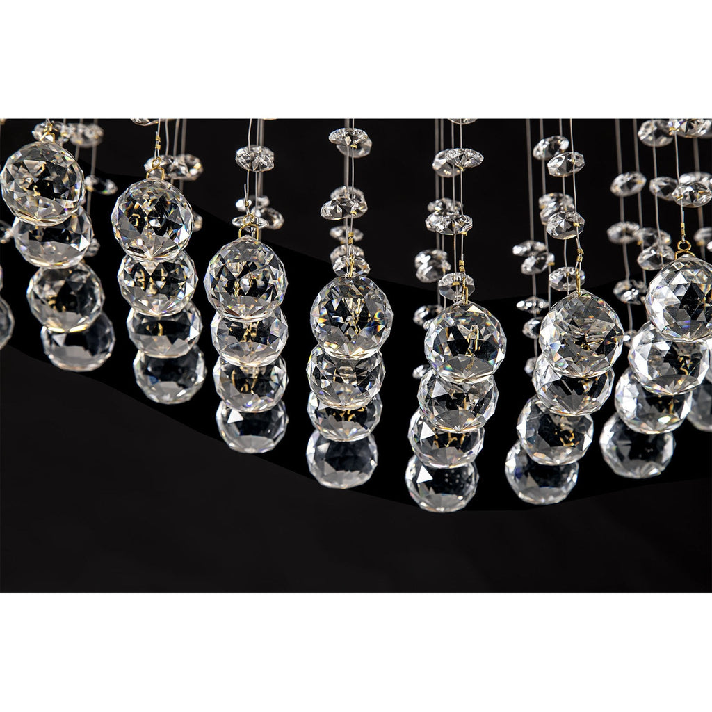 IL31381 Colorado Rectangular Pendant Line 4 Light GU10 French Gold/Crystal