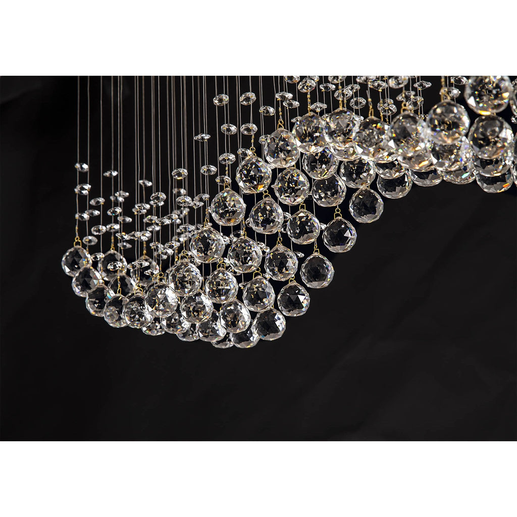 IL31381 Colorado Rectangular Pendant Line 4 Light GU10 French Gold/Crystal
