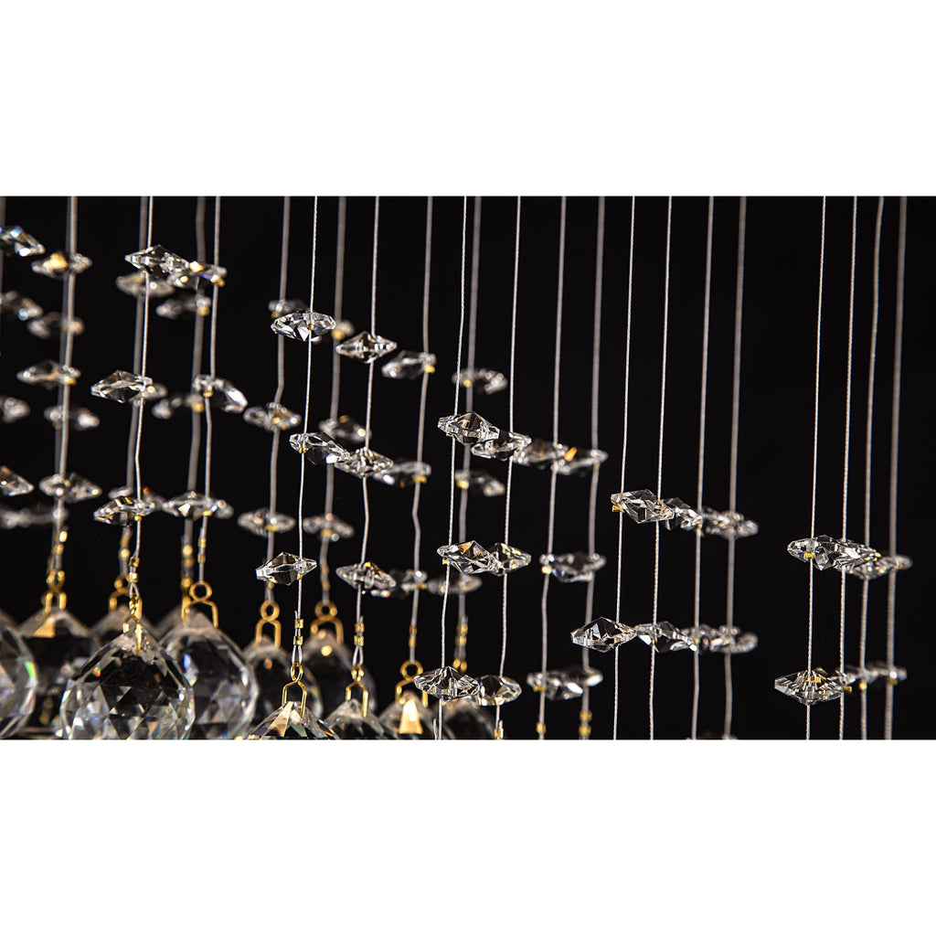 IL31381 Colorado Rectangular Pendant Line 4 Light GU10 French Gold/Crystal