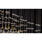 IL31381 Colorado Rectangular Pendant Line 4 Light GU10 French Gold/Crystal
