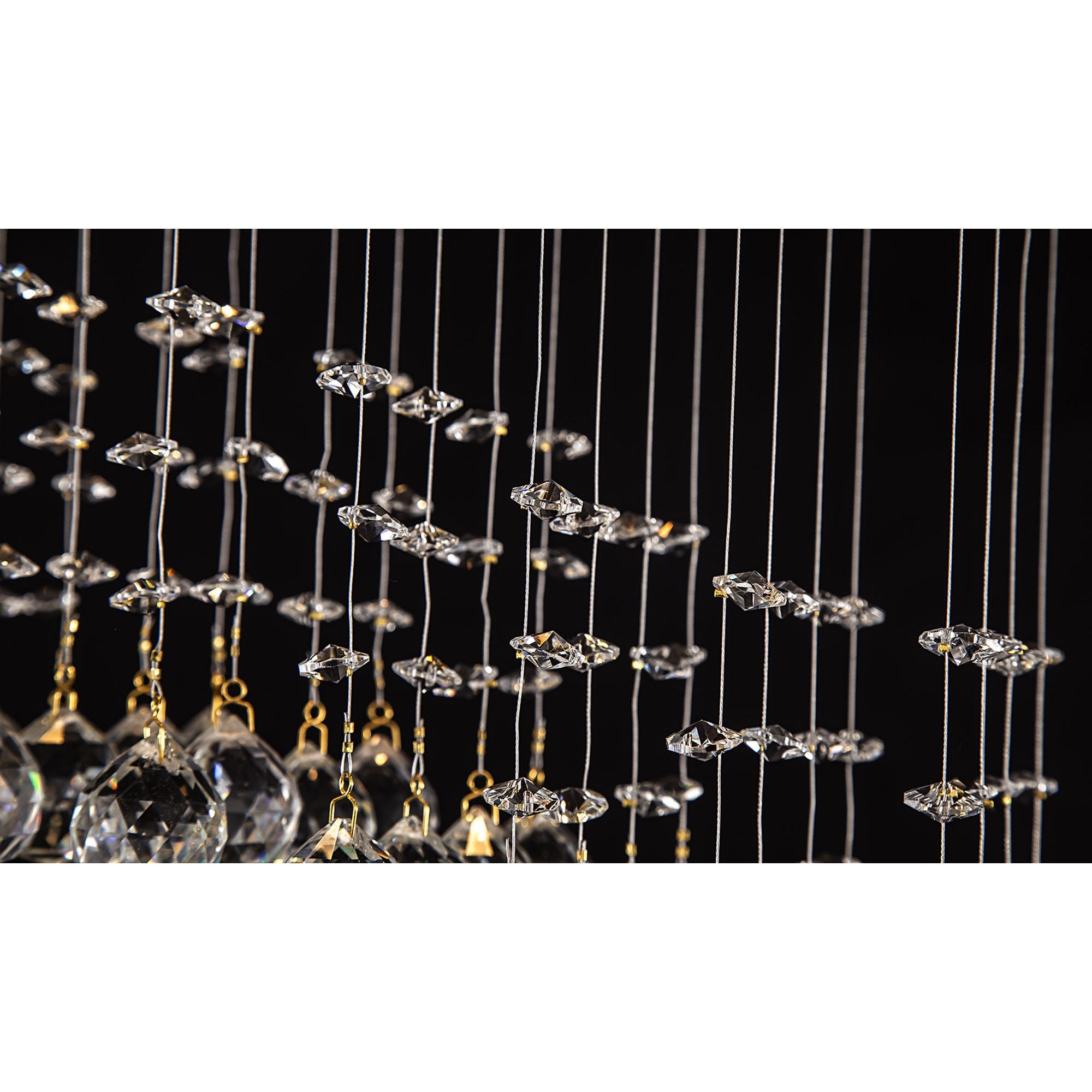 IL31381 Colorado Rectangular Pendant Line 4 Light GU10 French Gold/Crystal