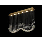 IL31382 Colorado Rectangular Pendant Line 6 Light GU10 French Gold/Crystal