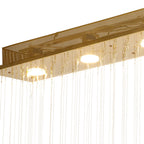 IL31382 Colorado Rectangular Pendant Line 6 Light GU10 French Gold/Crystal