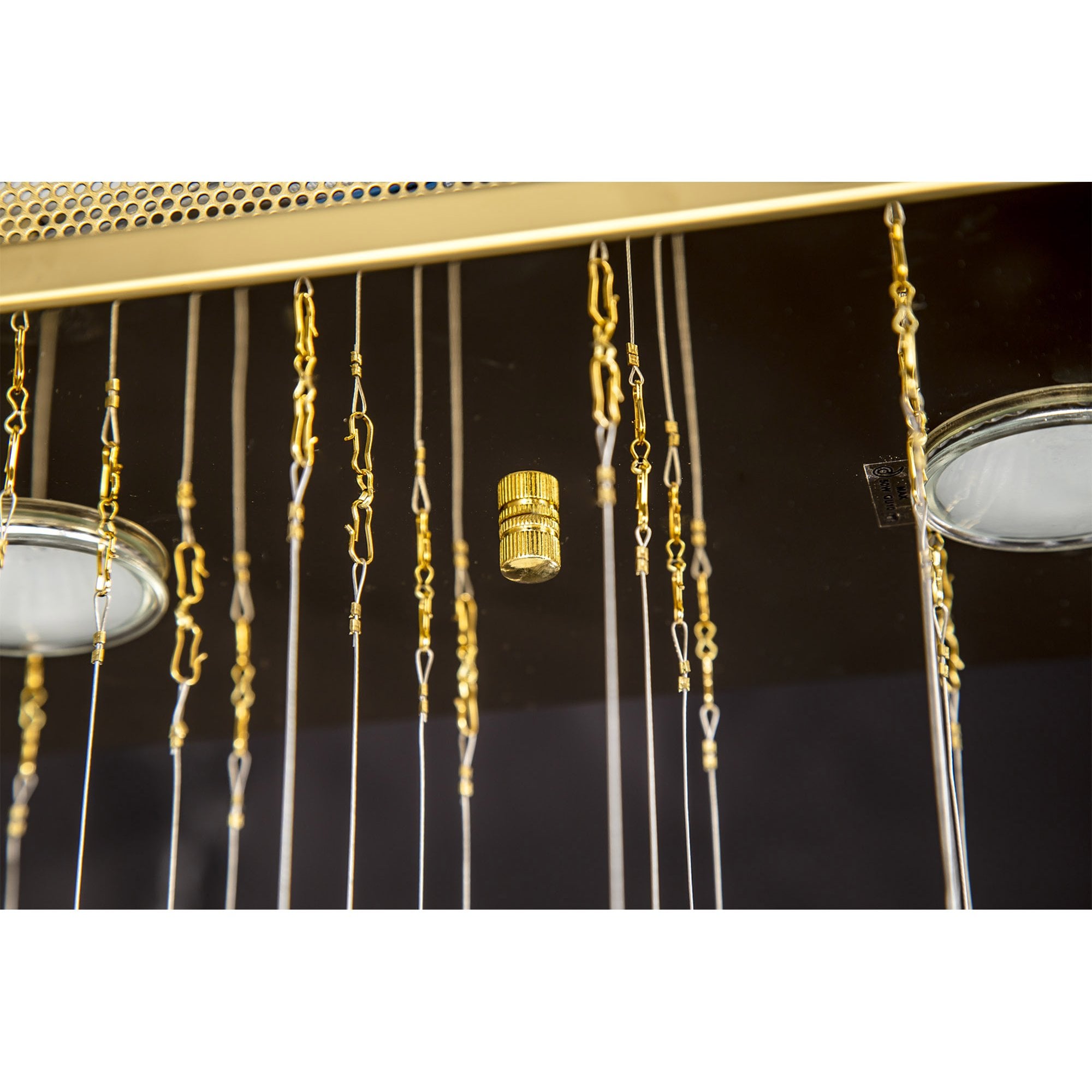 IL31382 Colorado Rectangular Pendant Line 6 Light GU10 French Gold/Crystal