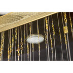 IL31382 Colorado Rectangular Pendant Line 6 Light GU10 French Gold/Crystal
