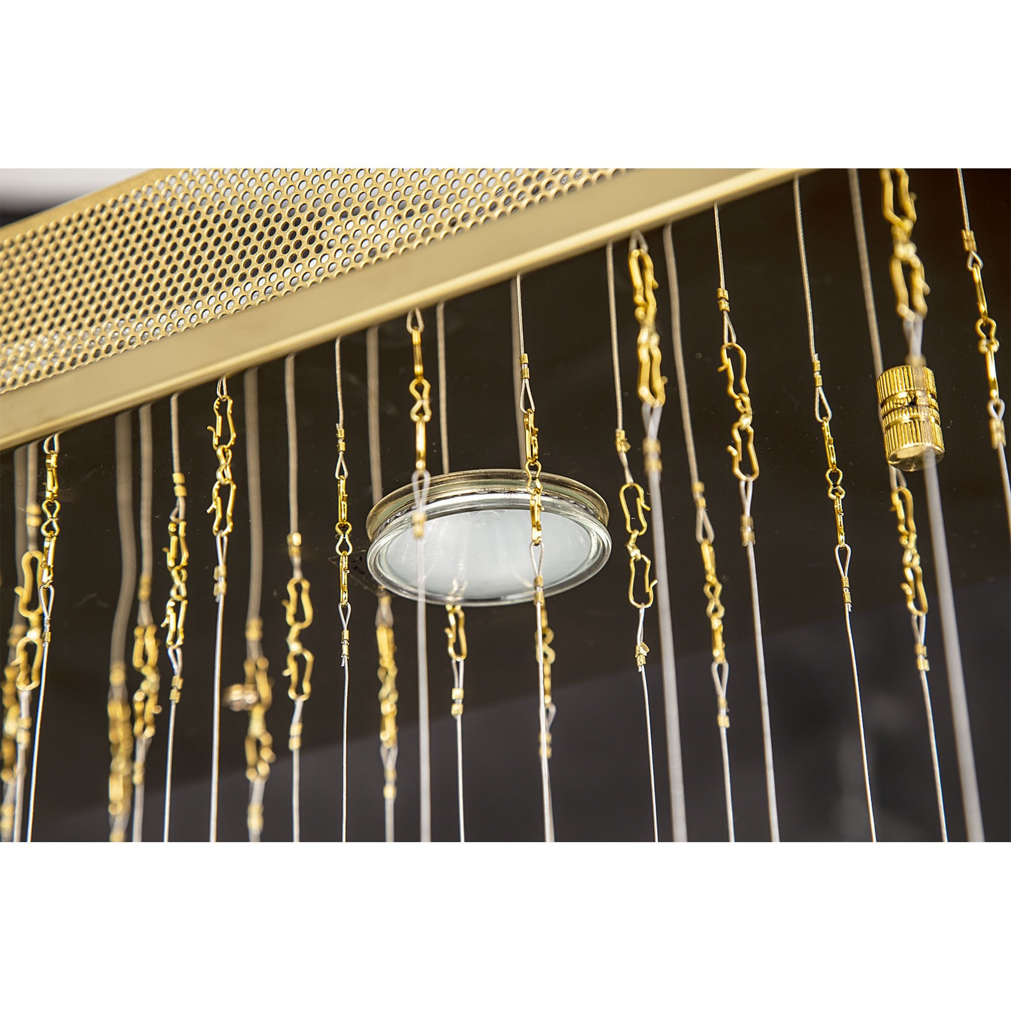 IL31382 Colorado Rectangular Pendant Line 6 Light GU10 French Gold/Crystal