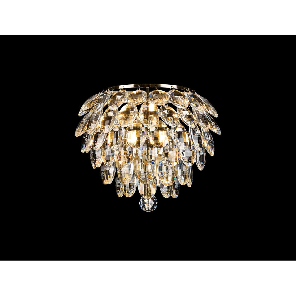 IL32807AB Coniston Wall Lamp 1 Light E14 Antique Brass/Crystal