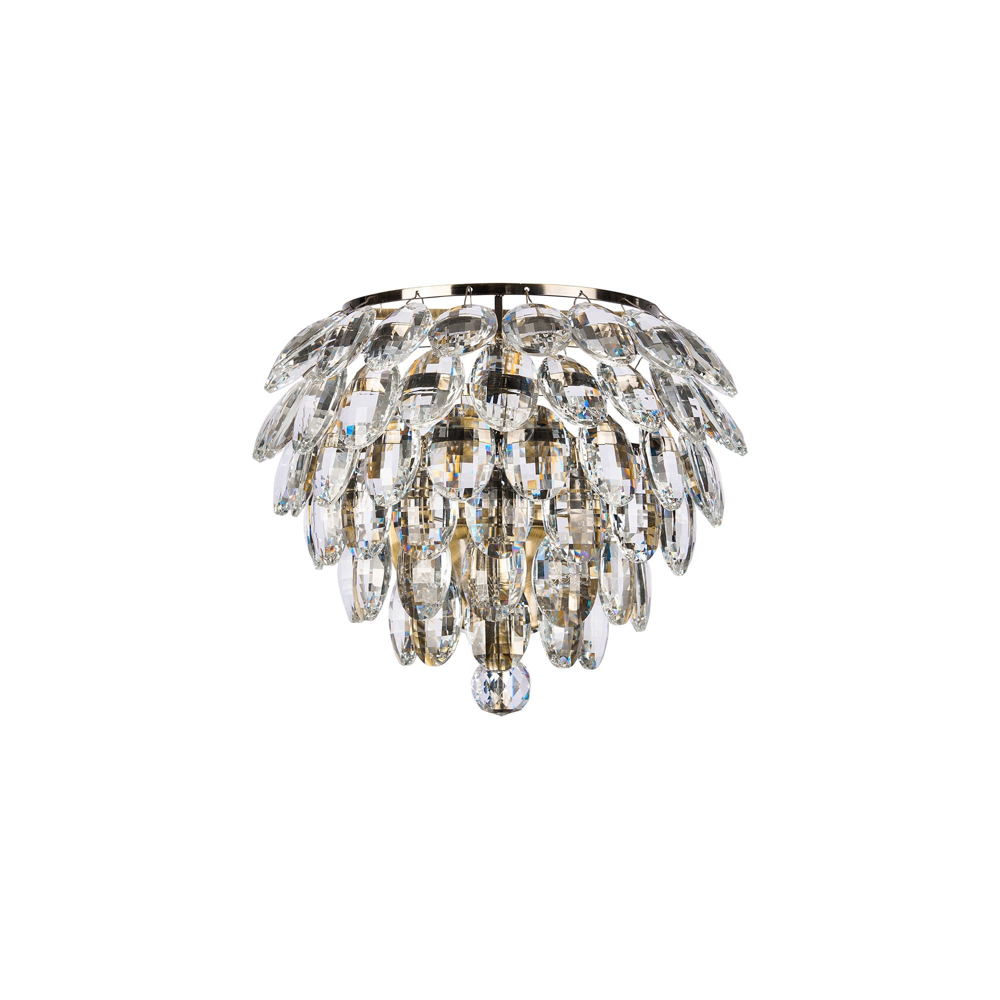 IL32807AB Coniston Wall Lamp 1 Light E14 Antique Brass/Crystal