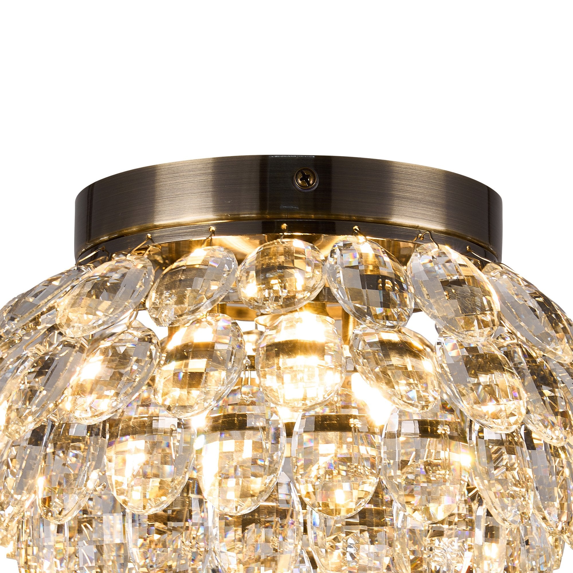IL32807AB Coniston Wall Lamp 1 Light E14 Antique Brass/Crystal