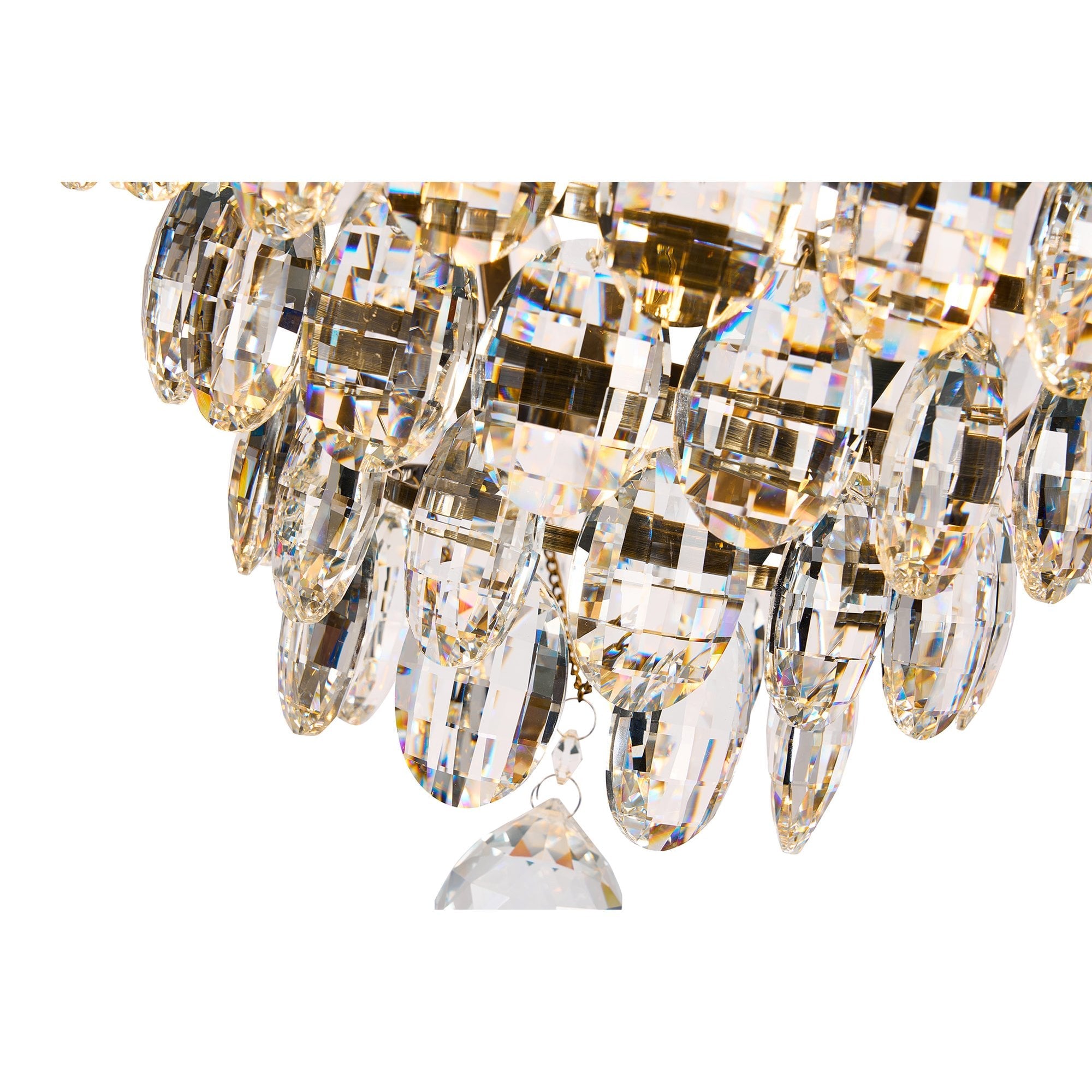 IL32807AB Coniston Wall Lamp 1 Light E14 Antique Brass/Crystal