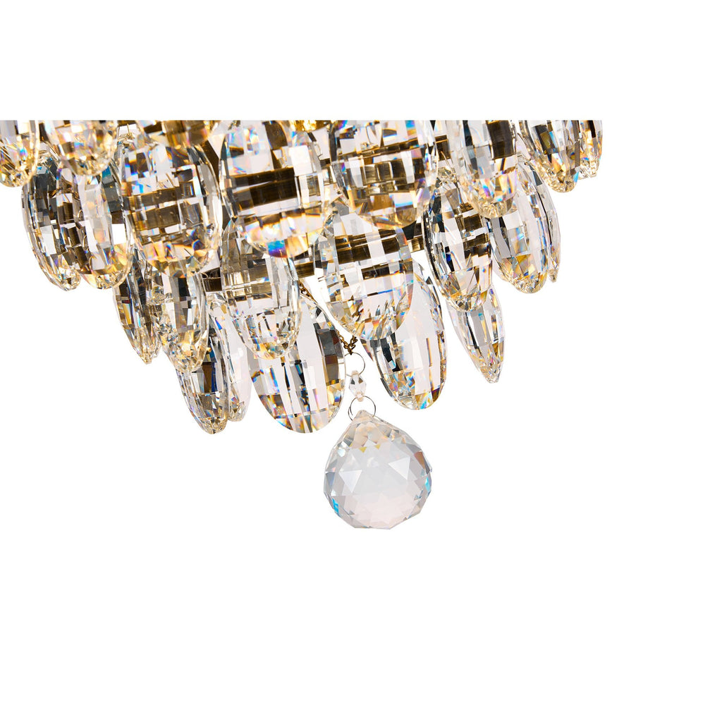 IL32807AB Coniston Wall Lamp 1 Light E14 Antique Brass/Crystal