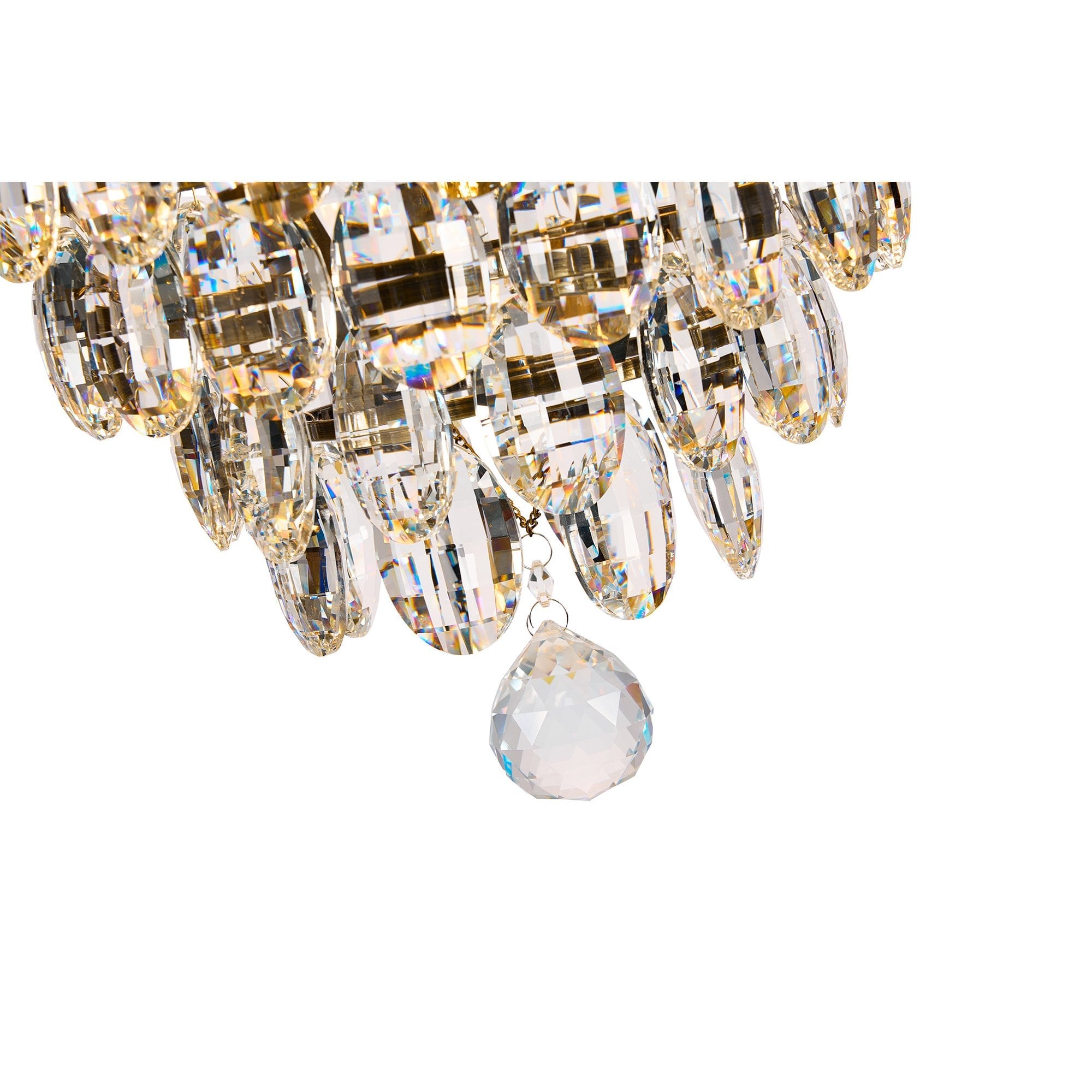 IL32807AB Coniston Wall Lamp 1 Light E14 Antique Brass/Crystal