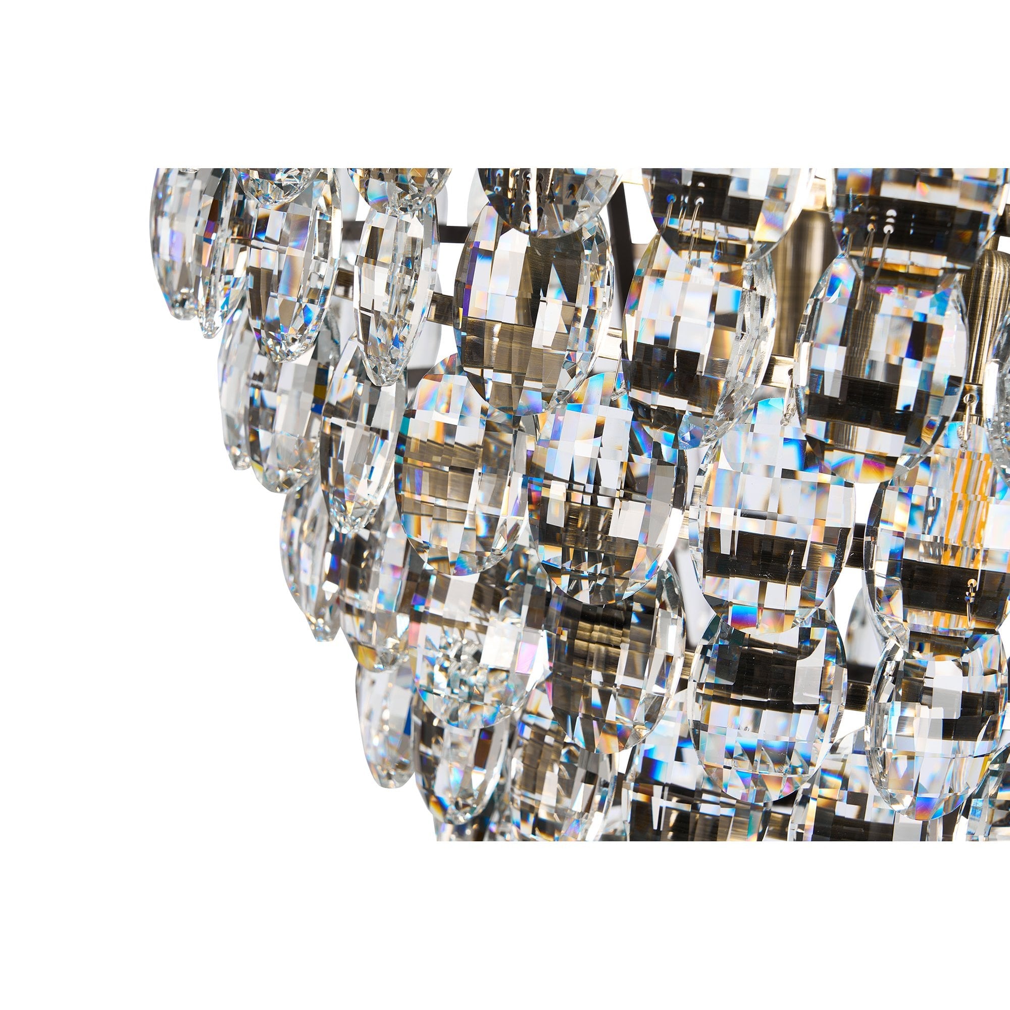 IL32807AB Coniston Wall Lamp 1 Light E14 Antique Brass/Crystal