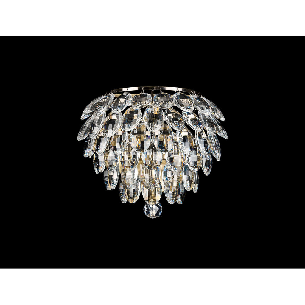 IL32807AB Coniston Wall Lamp 1 Light E14 Antique Brass/Crystal