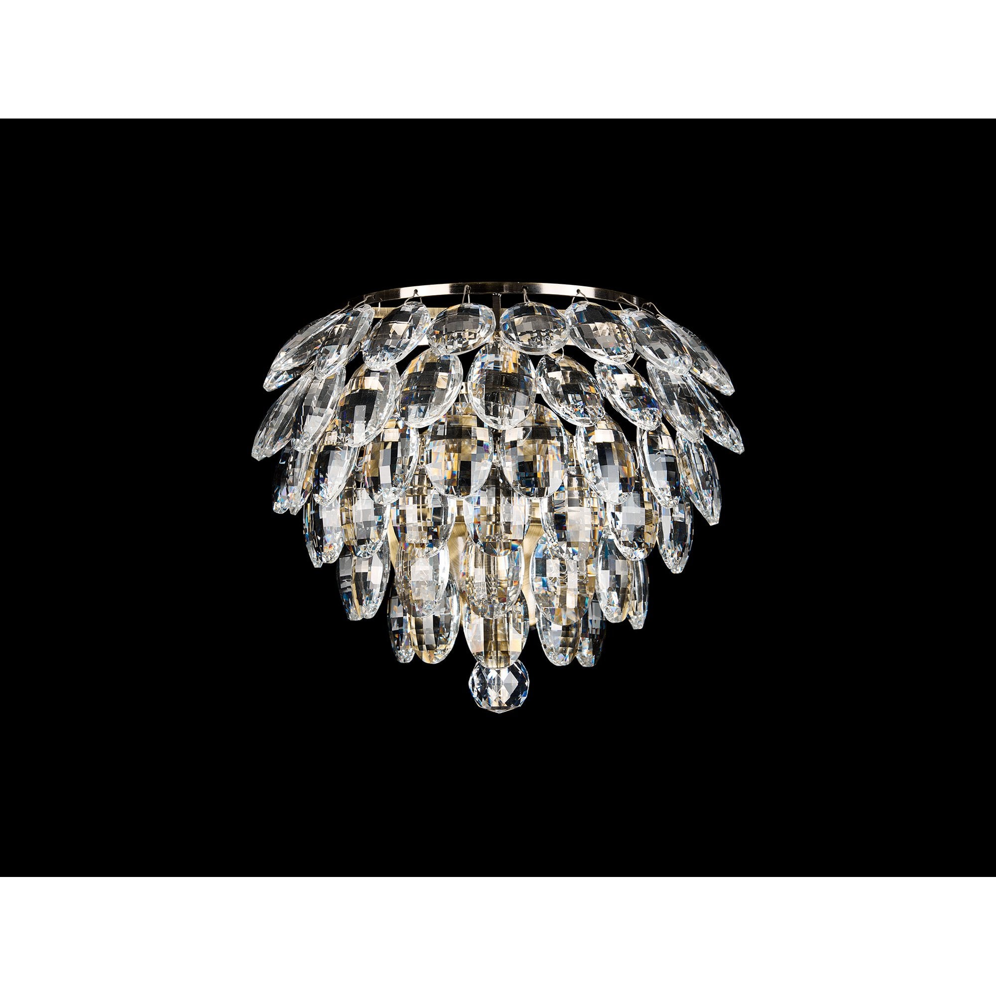 IL32807AB Coniston Wall Lamp 1 Light E14 Antique Brass/Crystal