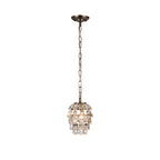 IL32839AB Coniston Pendant 5 Layer 1 Light E27 Antique Brass/Crystal