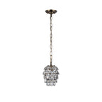 IL32839AB Coniston Pendant 5 Layer 1 Light E27 Antique Brass/Crystal