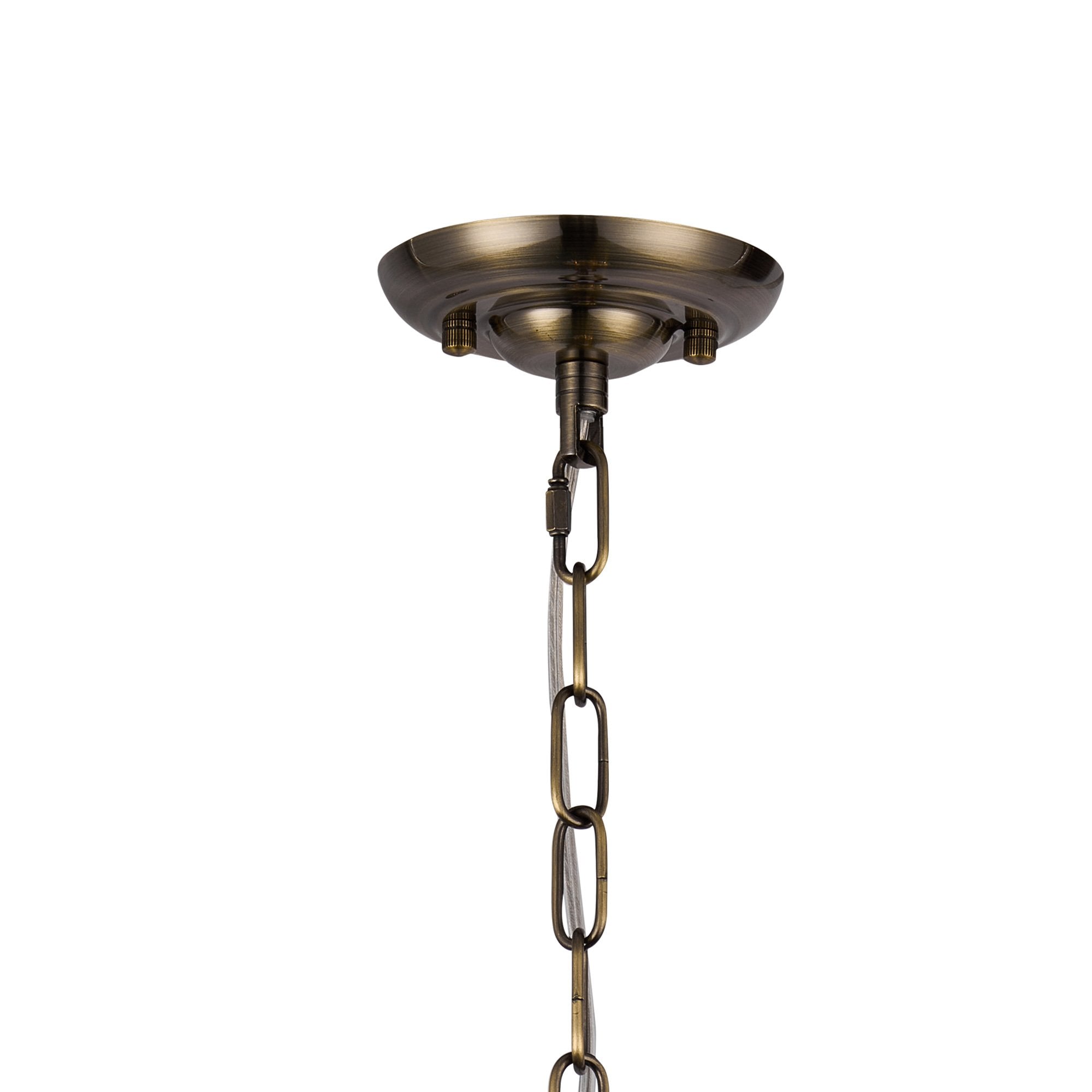 IL32839AB Coniston Pendant 5 Layer 1 Light E27 Antique Brass/Crystal