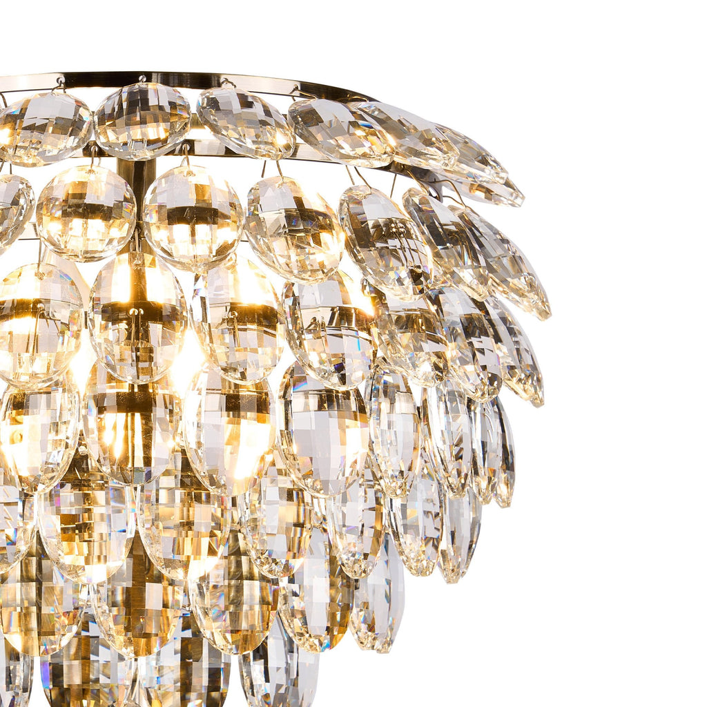 IL32829AB Coniston Wall Lamp 2 Light E14 Antique Brass/Crystal