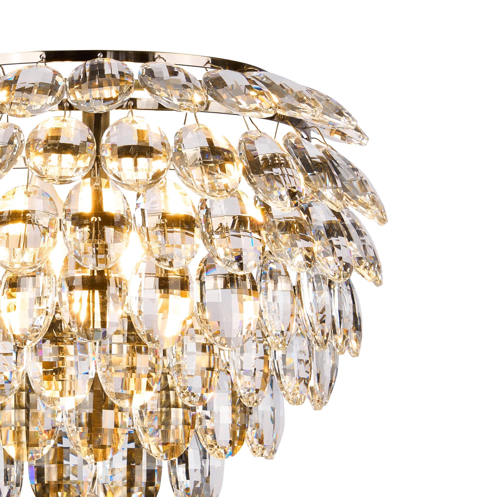 IL32829AB Coniston Wall Lamp 2 Light E14 Antique Brass/Crystal