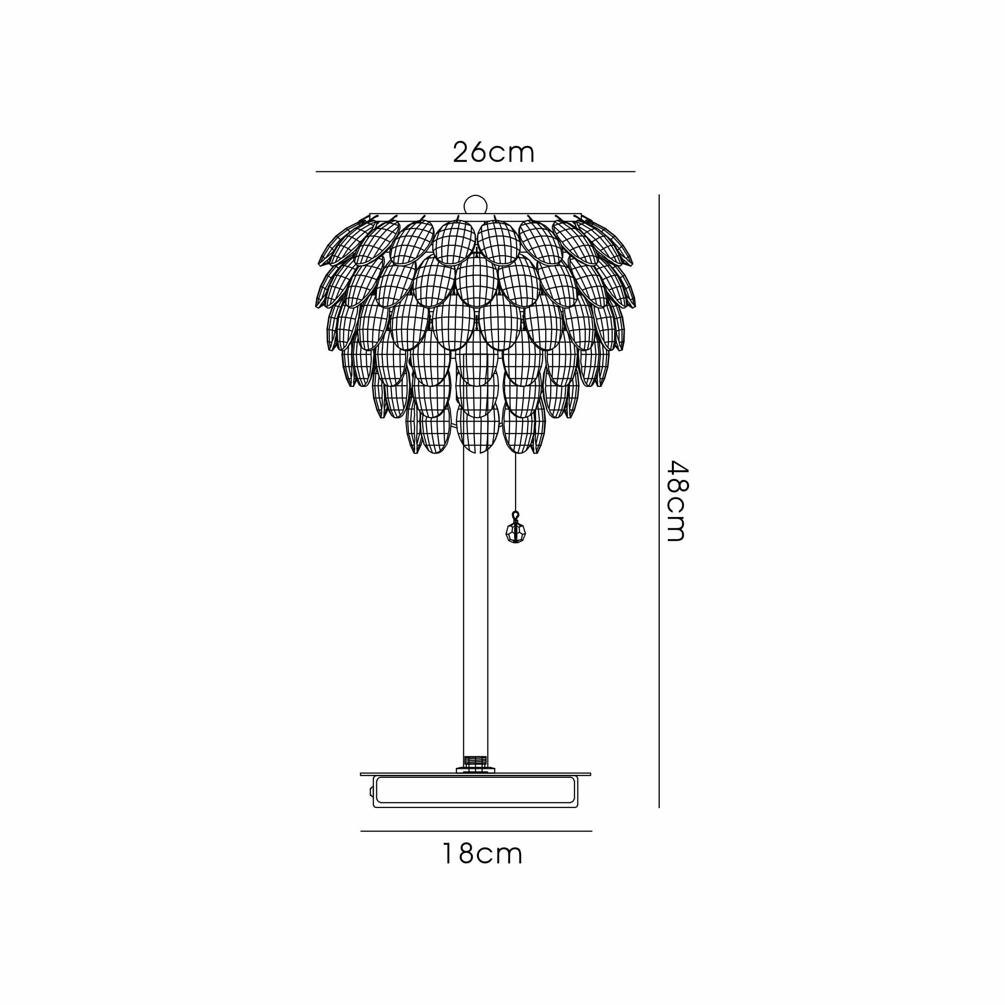 IL32836AB Coniston Table Lamp 2 Light E14 Antique Brass/Crystal