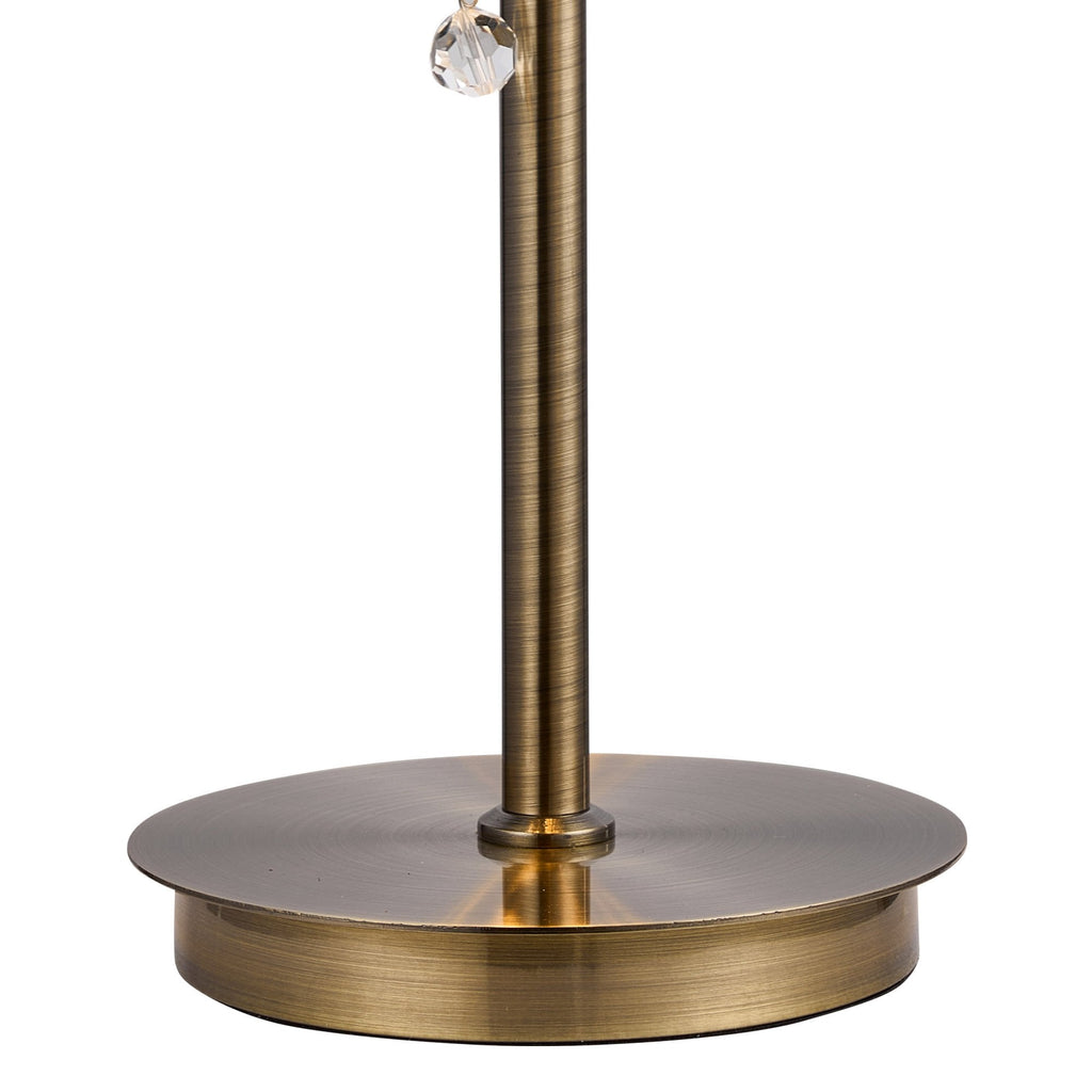 IL32836AB Coniston Table Lamp 2 Light E14 Antique Brass/Crystal