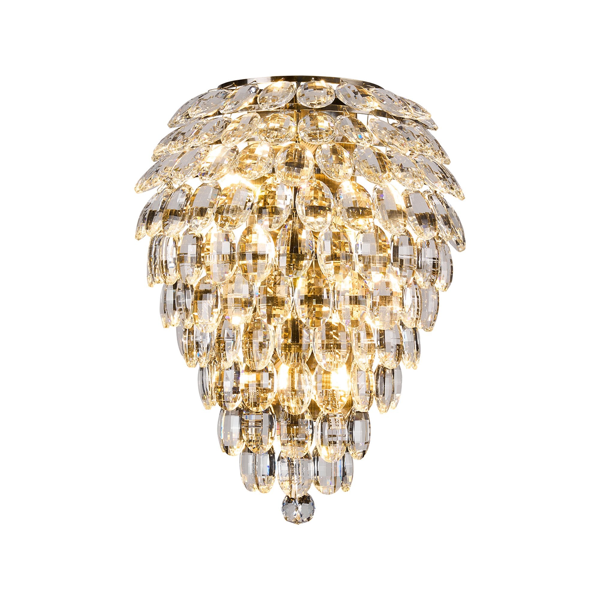 IL32911AB Coniston Tall Wall Lamp 4 Light E14 Antique Brass/Crystal