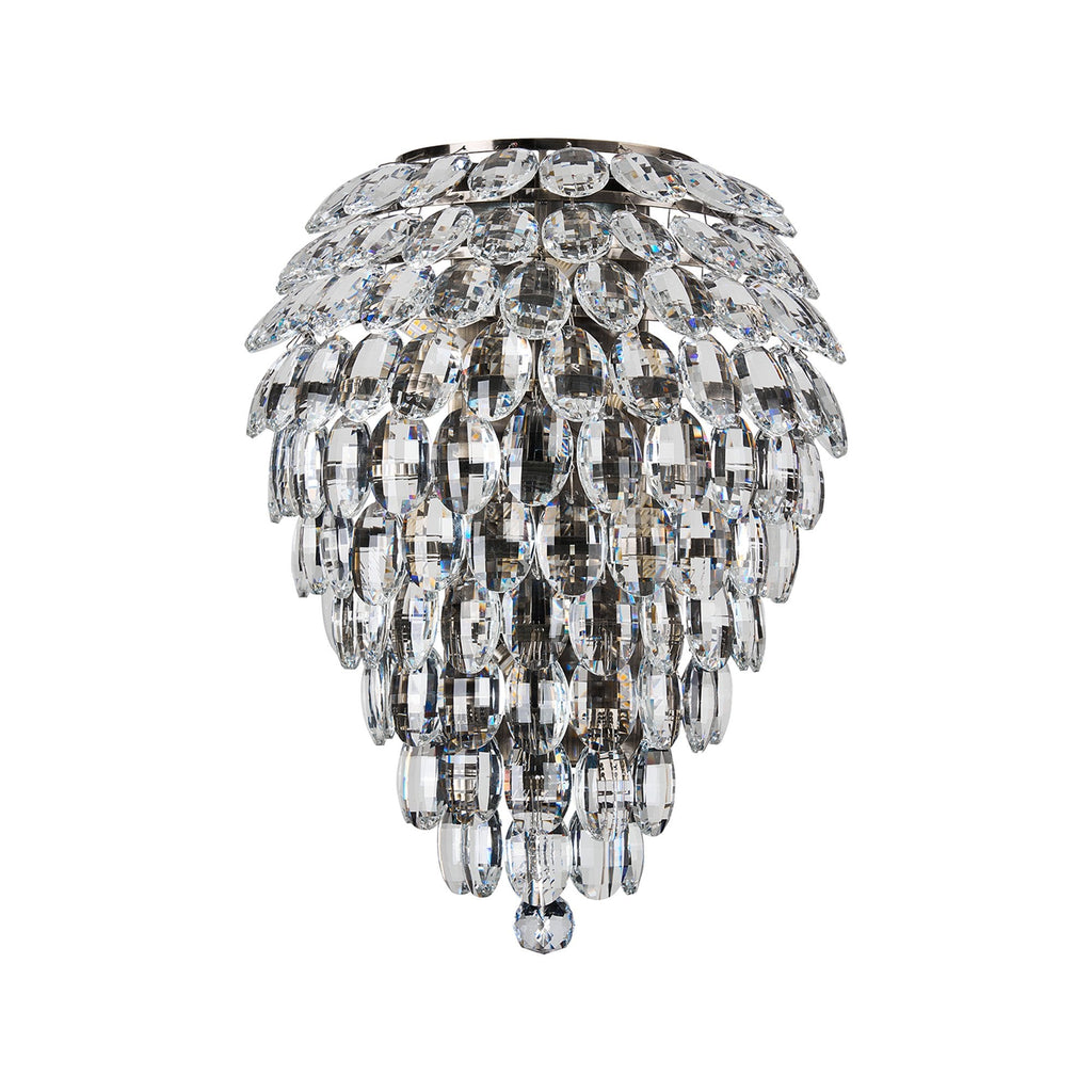 IL32911AB Coniston Tall Wall Lamp 4 Light E14 Antique Brass/Crystal